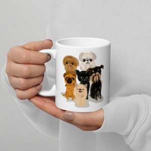 Cute Brussels Griffon mug for everyday use! My original illustration is on both sides.