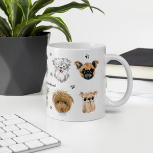 Must love Brussels Griffons mug! Dishwasher safe, Microwavable. Cute original dog art.