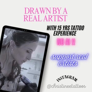 Hand Drawn Tattoo Flash Sheet – Traditional Line Art (Digital Download)