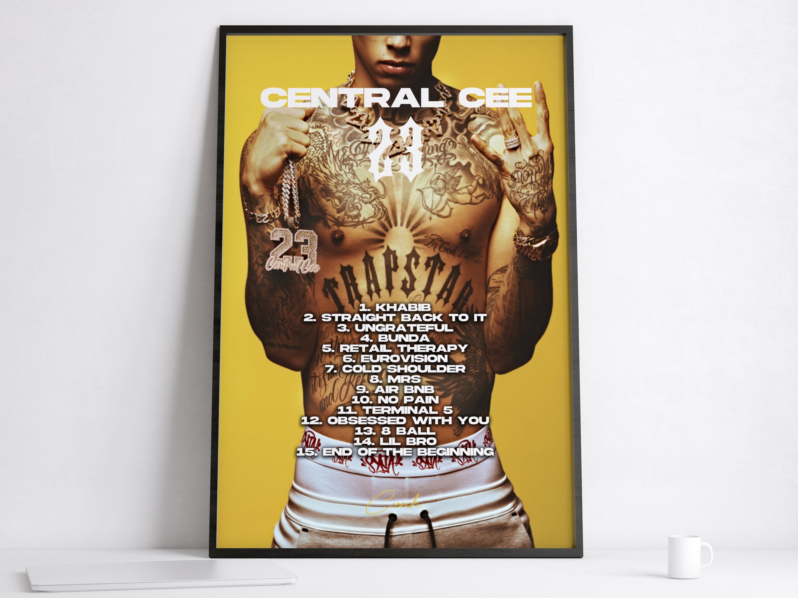 Central Cee 23, Twenty Three, Print POSTER, Album Tracklist, Portrait,  Iconic Print, Wall Art, Photograph 