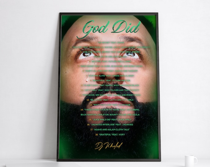 DJ Khaled "God Did" Album Music Print Poster, Vinyl Record Plaque - Fan Posters and Prints