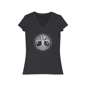 TREE of LIFE CHRISTIAN Ladies Shirt, Women&#39;s Bible Verse T-shirt, Streams of Living Water Top, Teen Girls V-Neck Tee, Religious Gift for her