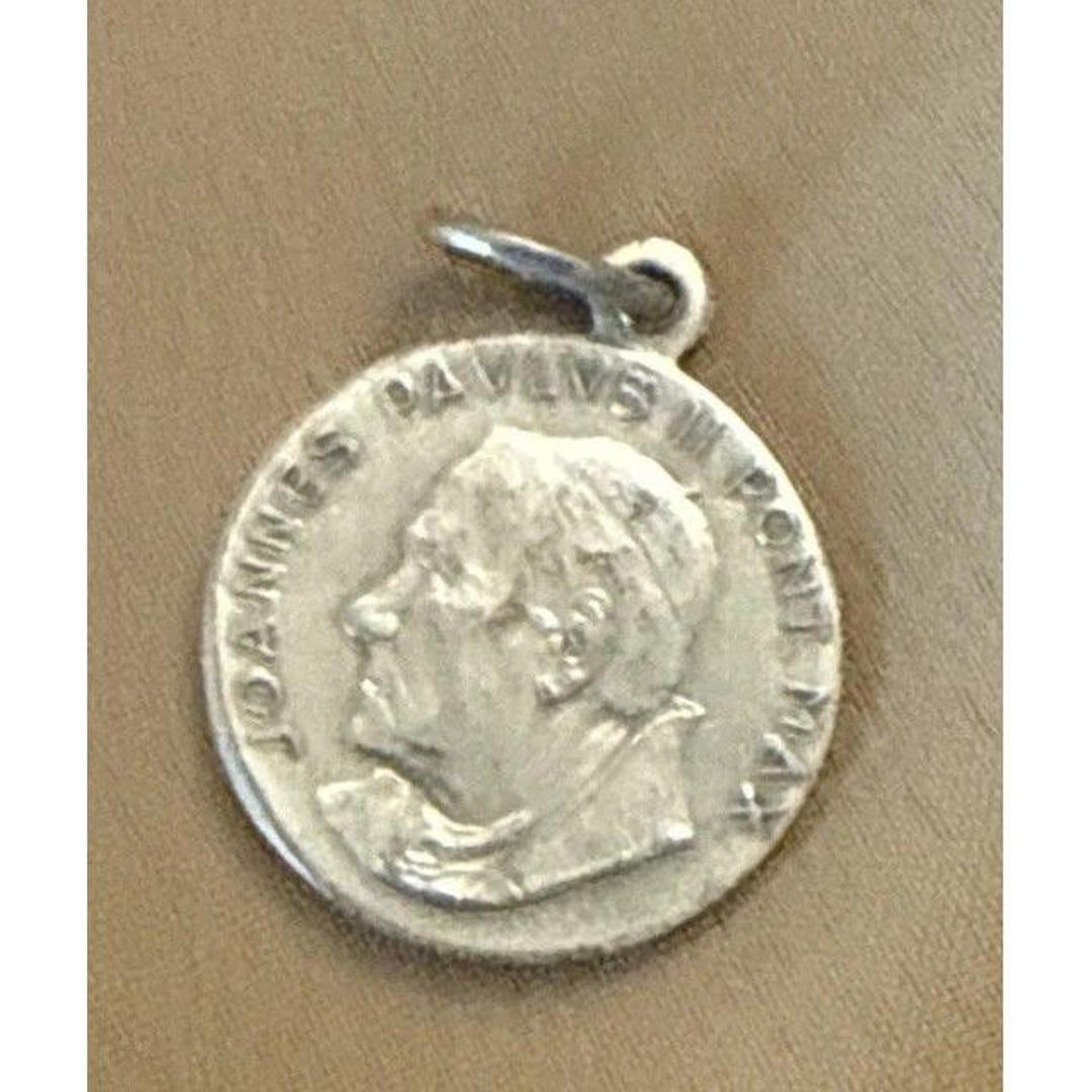 Vintage Silver Tone Pope John Paul II & Madonna Pendant Medallion .75 ...