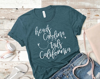Camiseta de California con cara, cruz y Carolina, con canción country