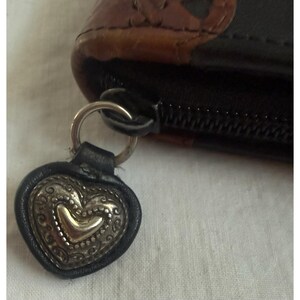 Brighton Black & Brown Leather Zip Wallet Small Phone (5" x 4.5") Holder image 3