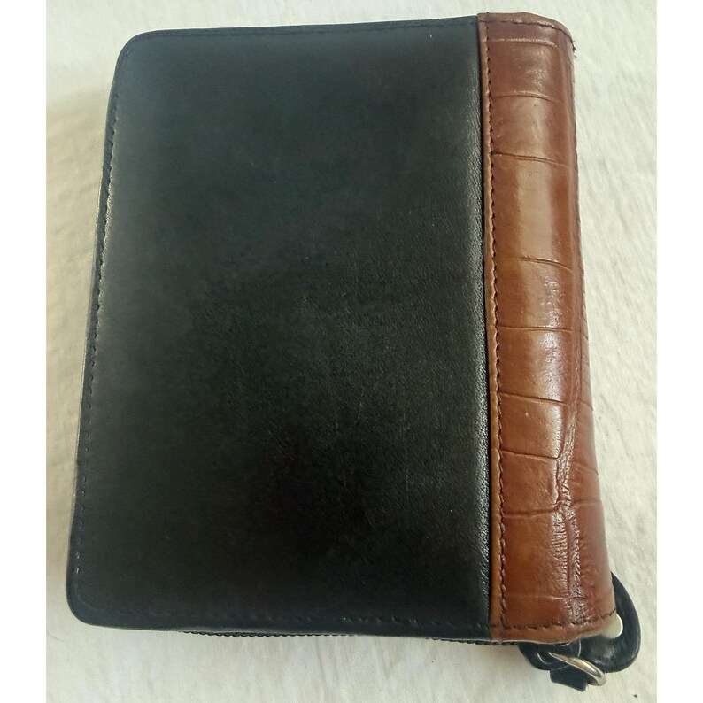 Brighton Black & Brown Leather Zip Wallet Small Phone (5" x 4.5") Holder image 4