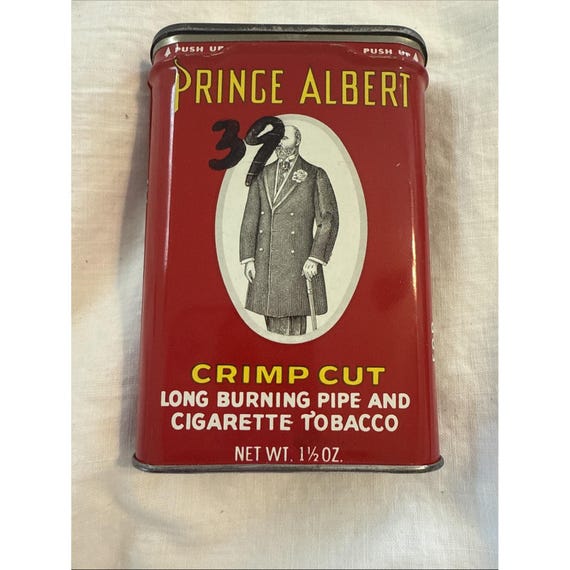 vintage prince albert tobacco tin crimp cut Cigarette Panama Railroad Pocket Tins for sale at auction on 1st August Vintage Prince Albert Crimp Cut