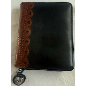 Brighton Black & Brown Leather Zip Wallet Small Phone (5" x 4.5") Holder image 2