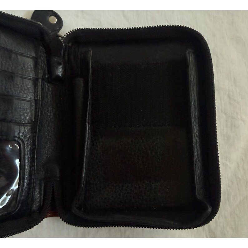 Brighton Black & Brown Leather Zip Wallet Small Phone (5" x 4.5") Holder image 5