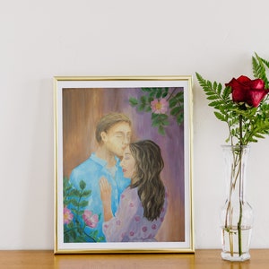 Paar Wand Kunst Geschenk - Romantisches Acryl Gemälde - Fine Art Giclée Druck