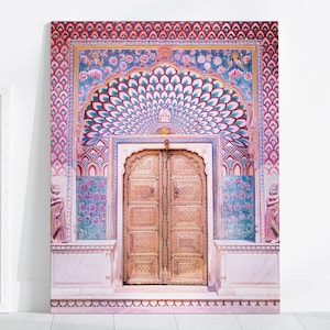 The Lotus Gate | INSTANT DOWNLOAD | Pink Hues | Jaipur Door Wall Art | Doors of India | Vibrant Indian Door Wall Art | Digital Print