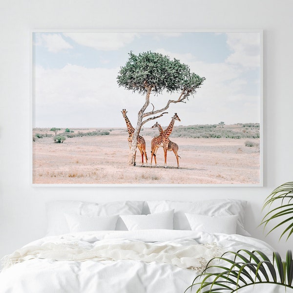 Safari Print | Instant Download | Digital Print | Giraffes on Savannah | African Safari Print | Kenya Wall Art | Maasai Mara Wall Decor |