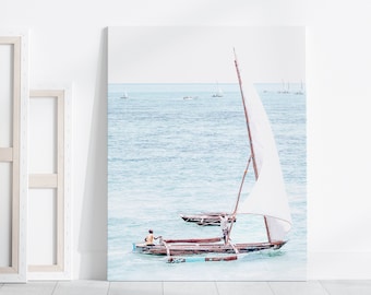 Zanzibar Sailboat | Digital Art Print | Instant Download | Tropical Print | Ocean Wall Art | Beach Photography | Beach Decor | Travel Poster