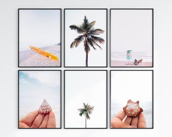 Ambiance plage | Ensemble de 6 | Impression numérique | Mur de la galerie | Photographie de voyage | Décoration murale | Impression de voyage | Décor de plage | Tenture