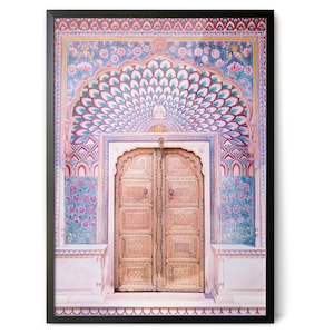 The Lotus Gate | PREMIUM FRAMED PRINT | Indian Door | Jaipur Interior | Gallery Quality | Photography Print | Wall Art | Indian Interior