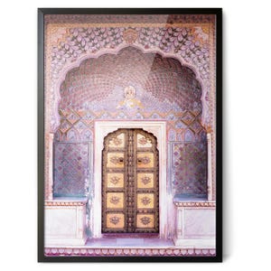 The Rose Gate | PREMIUM FRAMED PRINT | Ready to Hang | Gallery Quality Fine Art Photography | Jaipur Door Wall Art | Vibrant Indian Interior