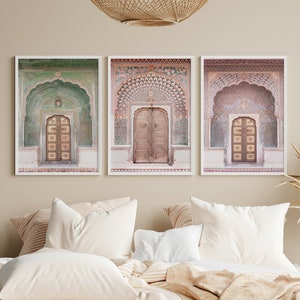 PASTEL INDIAN DOORS | Set of 3 | Instant Download Digital Prints | Jaipur Doors | Wall Art | Indian Door Prints | Photographic India Prints