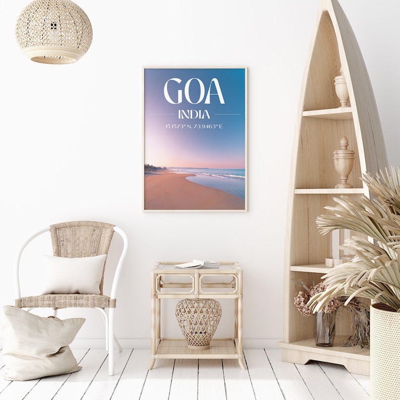 Goa Beach Print Instant Download Indian Wall Decor Digital Print Tropical Travel Poster Indian Beach Art Tropical Home Decor imagem 4