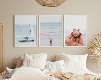 Beach Vibes Print | Set of 3 | Digital Print | Beach Print | Instant Download | Wall Art | Ocean Print | Beach Photography | Travel Print