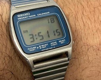 ULTRA RARE Vintage Seiko M354-5020 Lcd Menswatch, Memory Bank