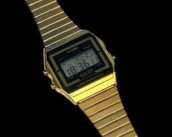 オリジナル日本製ヴィンテージCASIO A156Wデジタルクォーツ腕時計80