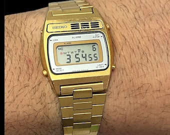 RARE Vintage 1980s Seiko Watch A639-5009 , Gold Tone, Collectible