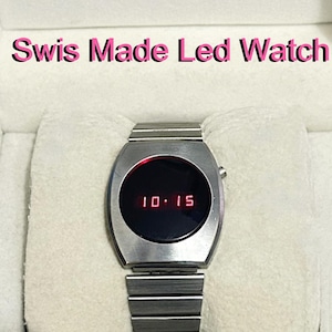Mens Vintage Swiss Made 1970s/  Red Led Watch / Made Case, USA National Semiconductor/Great Condition/Very Rare Watch