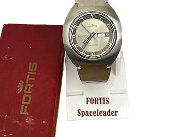 Ultra RARE Vintage Swiss FORTIS spaceleader automatic 1970s Watch, Steel, Fast shipping, Very good cosmetics, very good condition