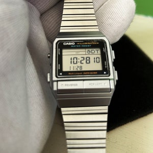 Casio DB 380 Data Bank Silver Telememo Retro Digital Mens Watch Vintage DB 380 1 Vintage Watch Casio Tin Box