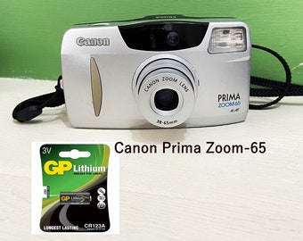 VİNTAGE Canon Prima Zoom 65 /Vintage / Wiht Box and user manual/ 38-65mm Canon Zoom Lens./ 35 mm vintage camera & Gp Battery