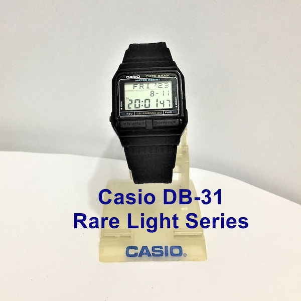 Casio RARE DB-31 Data Bank / Watch Module 871/ Tele Memo 30 Alarm Wrist Watch/ Very good condition/ Black Strap With Box/