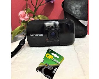 Beautiful Olympus  Mju1 + With Battery and ;Case /Working film tested camera/ 35mm Compact Film Camera/Vintage Camera/ Orginal Mju (µ)  Case