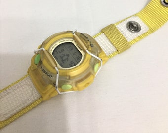 Vintage 1997 Casio Baby/  G Shock Watch BG 450 /mod : 2153 / İn very good condition/ Quality Original Yellow Belt/ Beautiful  Wristwatch