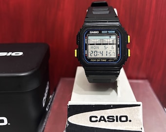 Very RARE Casio FT-100W Fish En Time Digital Watch Marlin 844 Japan M First Series Almost Unused Collectible