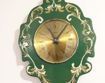 Vintage Kienzle kitchen clock wall clock 1970s/ Wooden hand painting beautiful design/ Rare Kienzle wall Clock/ Germany clock