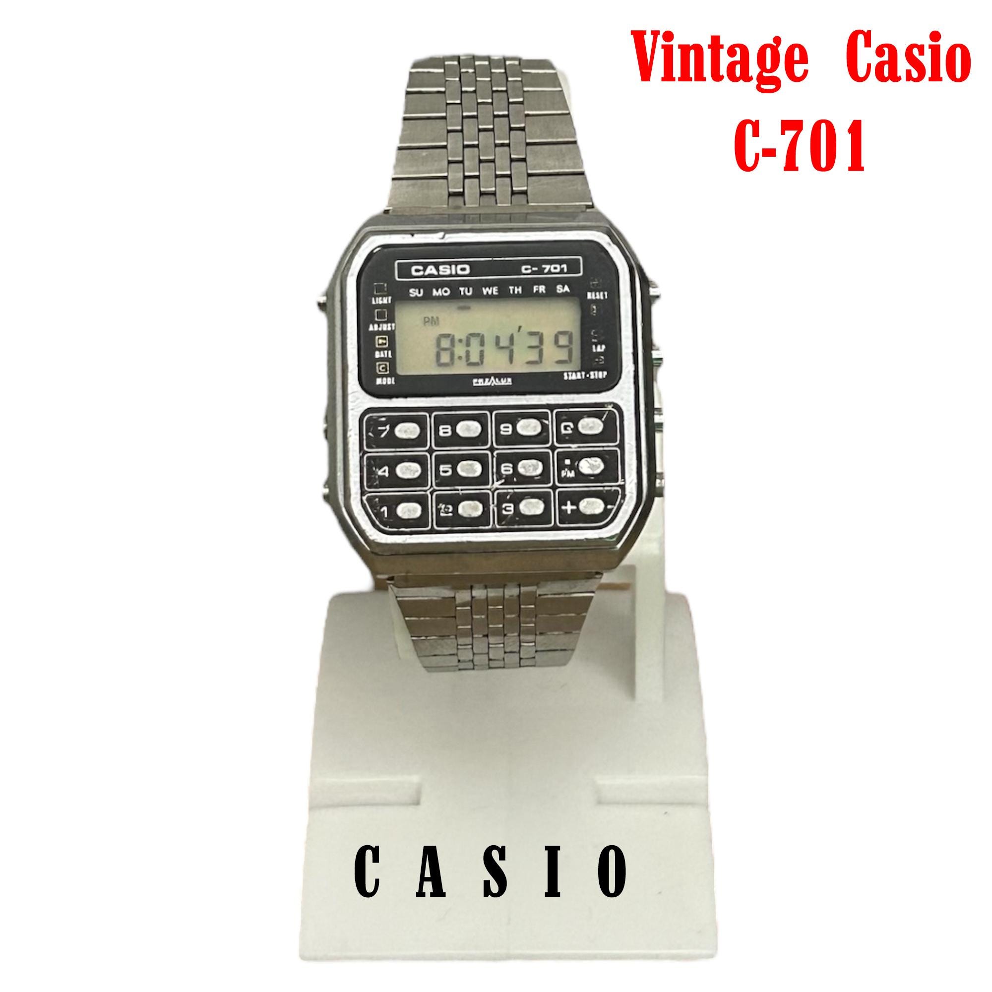 Nos New Casio C-801 Plexi Verre Minéral Verre Vintage Montre Old Stock Nos New Casio C-801 Plexi Verre Minéral Verre Vintage Montre Old Stock