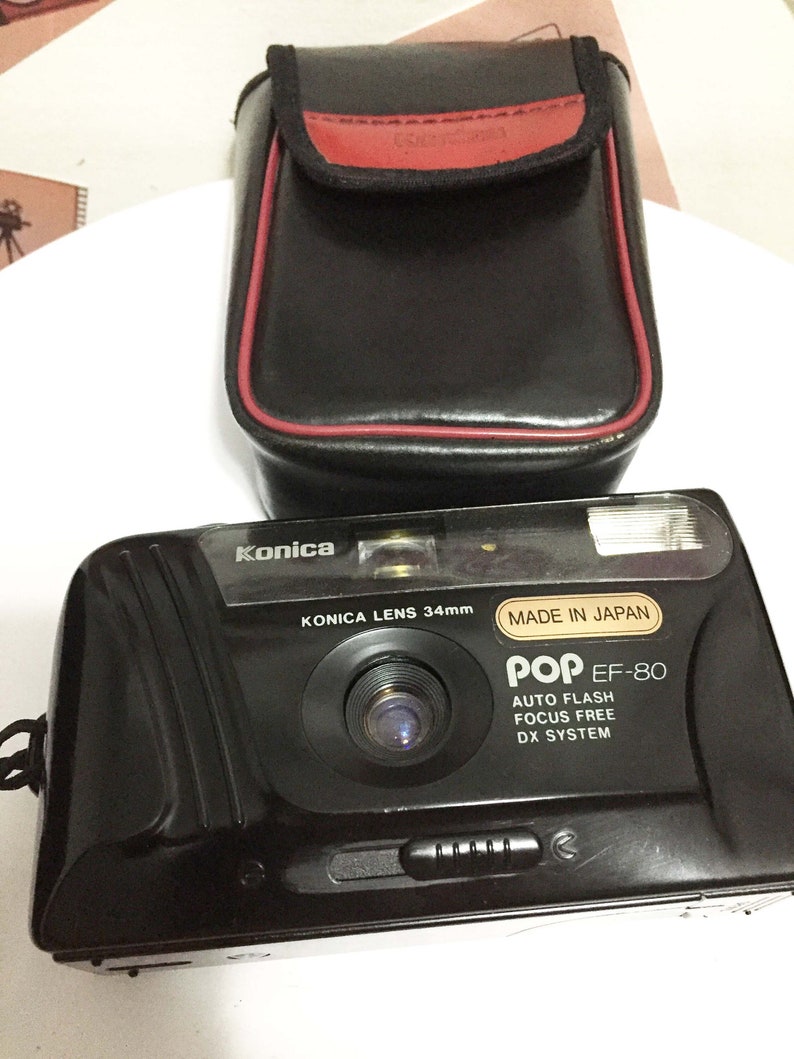 Konica POP EF-80 Vintage Black/ AF Compact Camera 34mm Lens/ 35mm Point and Shoot Film Camera/ great condition/ Konica Pop. Point Camera. image 2