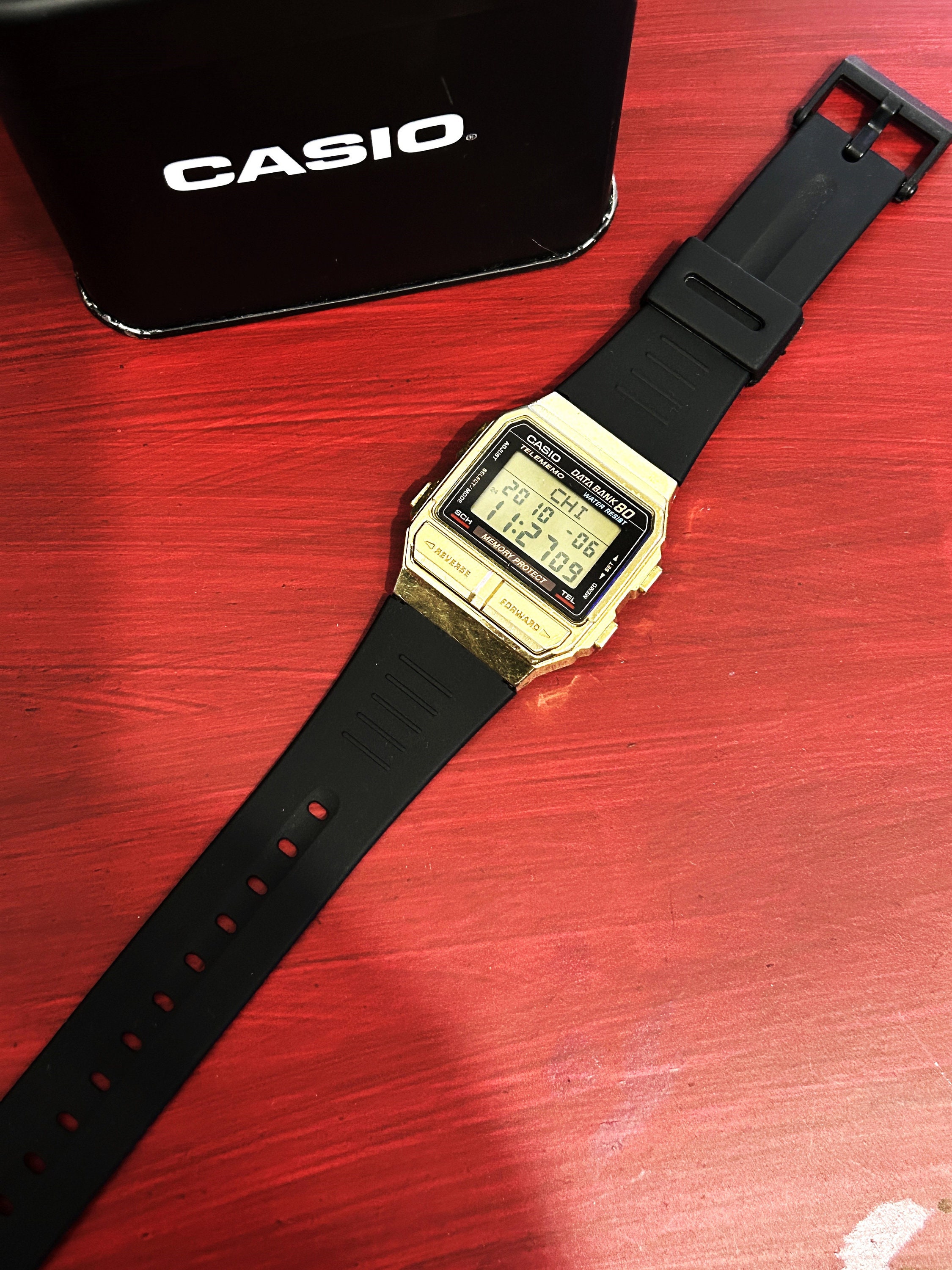 Rare Vintage Casio - DB-800 Gold Color Case Data Bank 1485 80