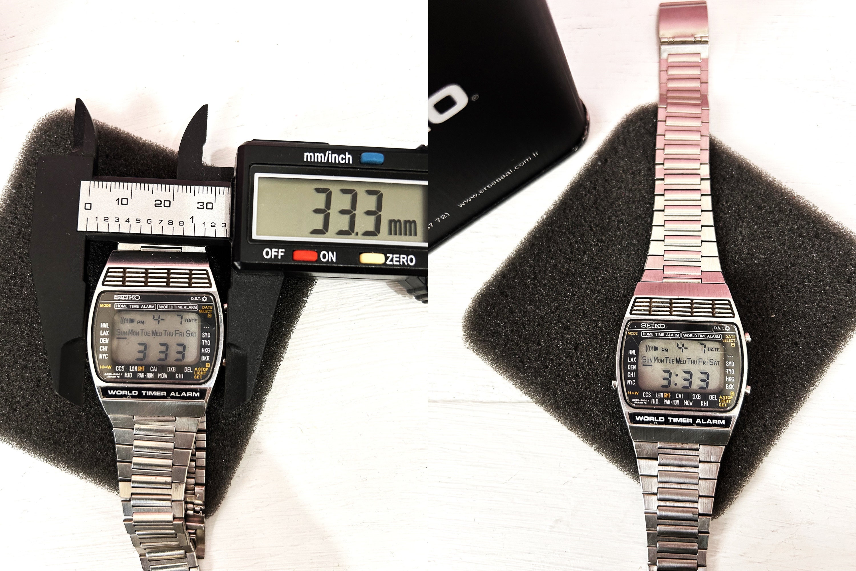 RARE Seiko World Time A239-5000 Stainless Steel Quartz Mens Watch