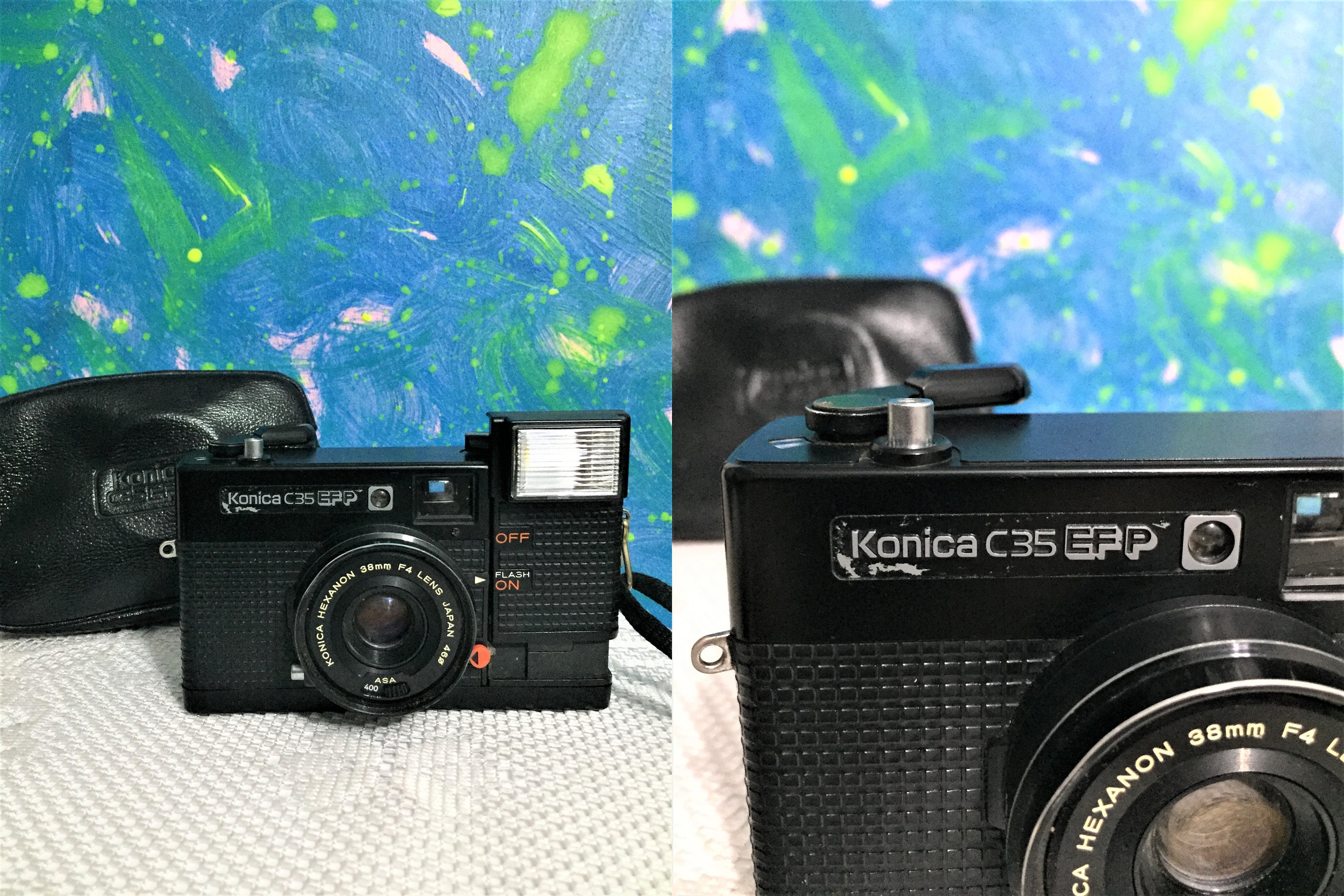 Vintage Konica C35 EF3 Black /camera With /with Battery/ Hexanon
