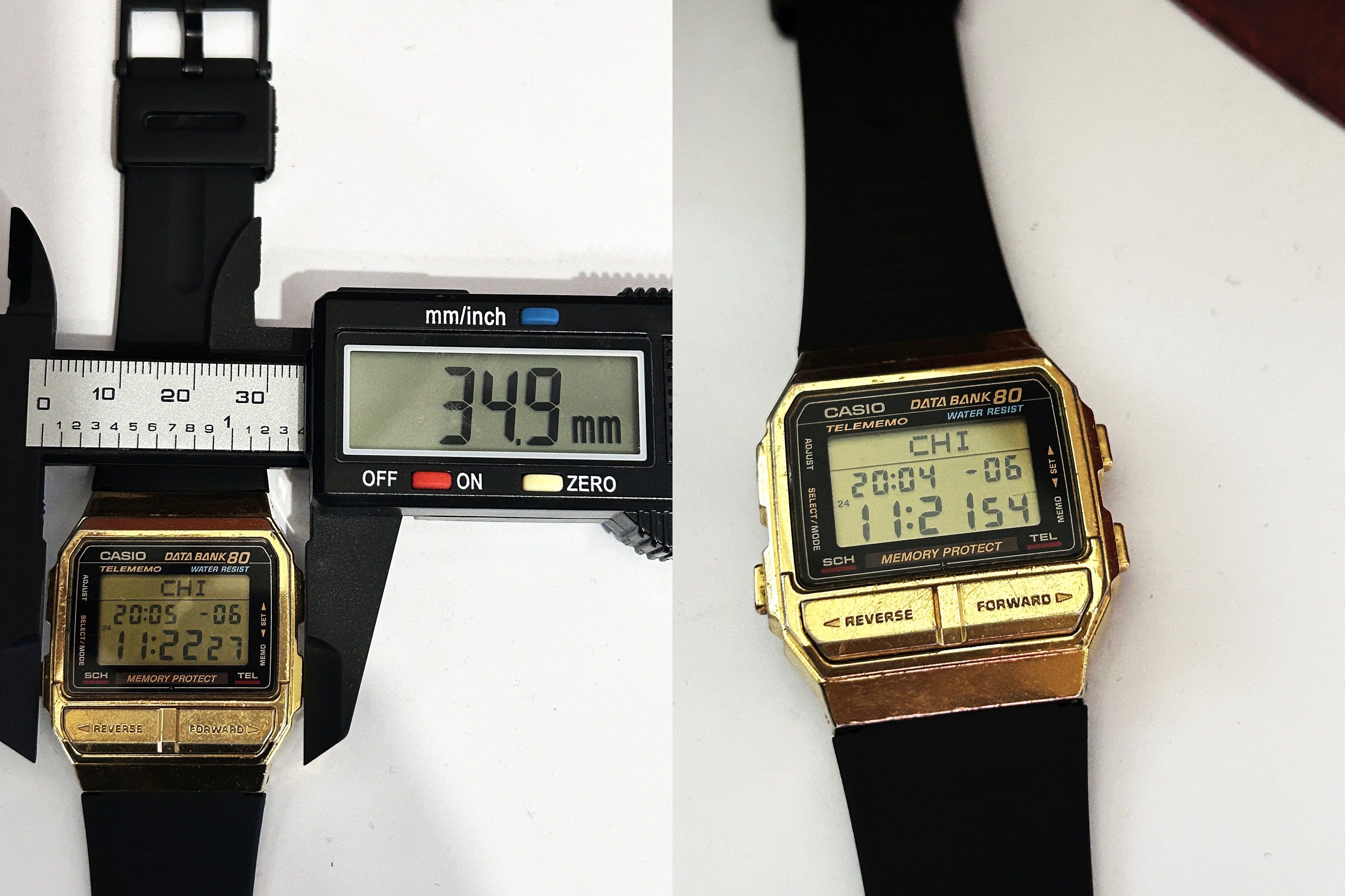 Rare Vintage Casio - DB-800 Gold Color Case Data Bank 1485 80 