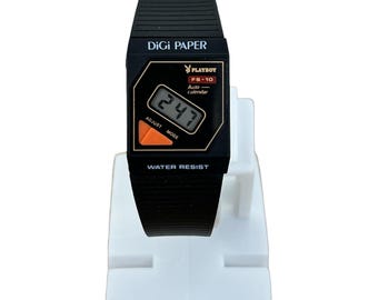 Ultra RARE CASIO FS-10 Playboy Digi Paper  Vintage Thin Film Watch Mod:465 Japan U Collectible  , Auto Calender