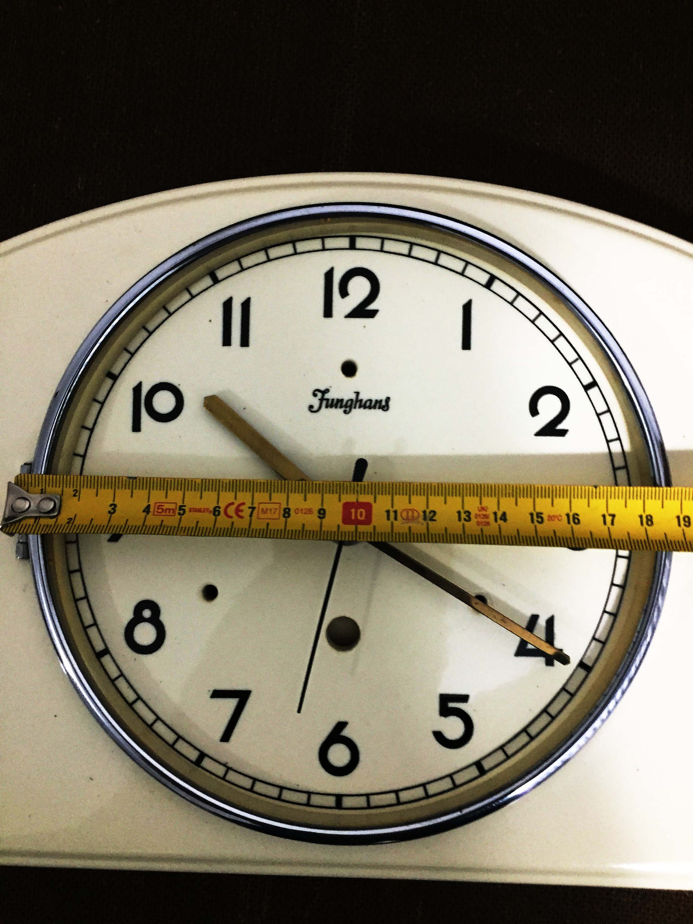 Junghans Ceramic Wall Clock 1930s/ Made in Germany/ Kitchen Wall