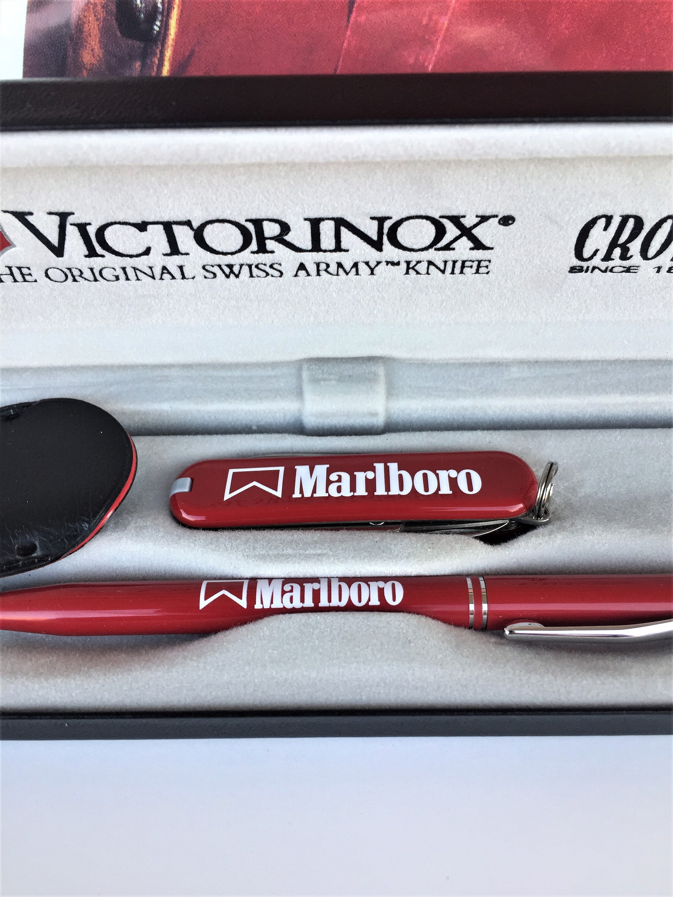 Vintage Victorinox Swiss Army Knife & Cross Pen Set - Advertising
