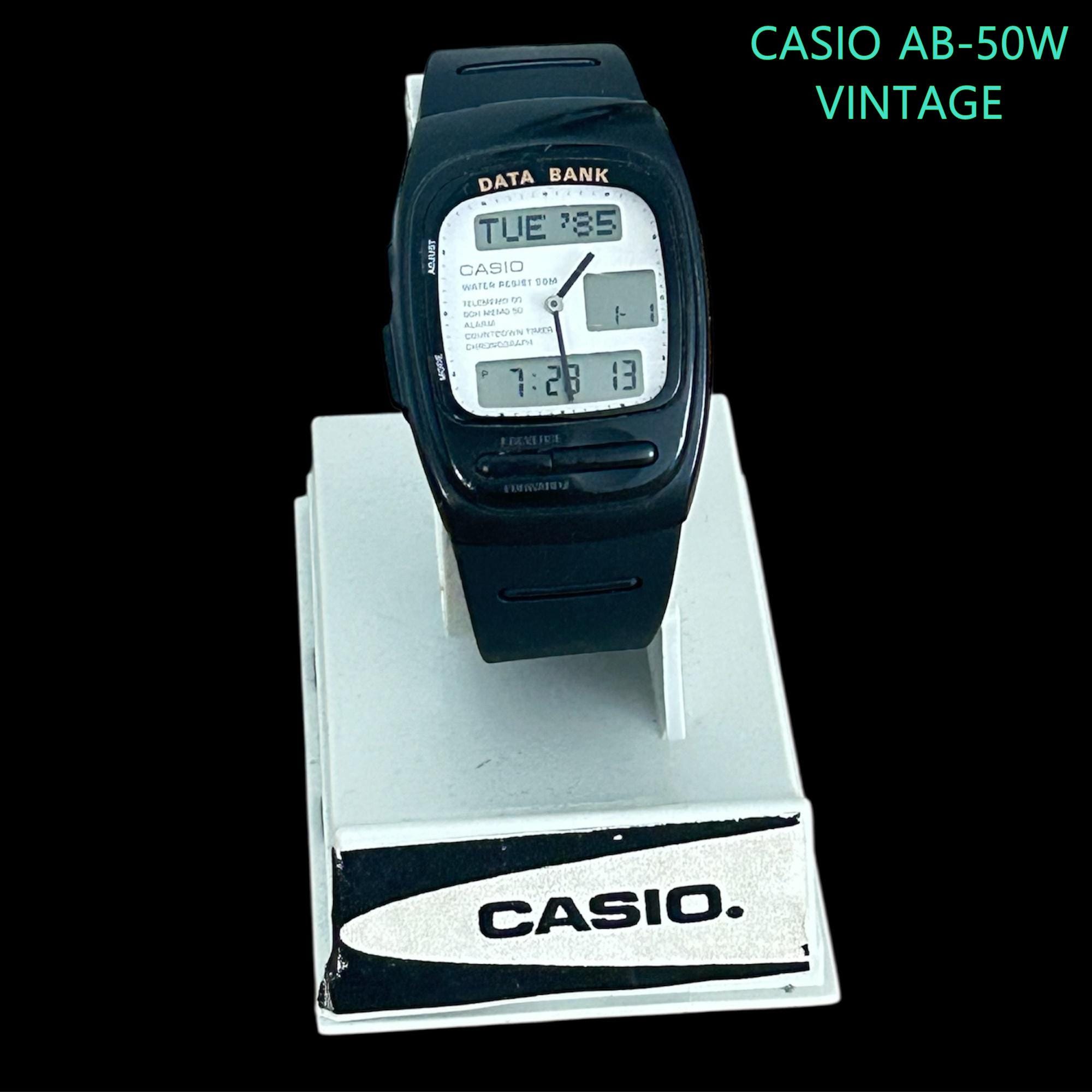 Vintage Casio AB-50W Data Bank Watch: Rare 1990s Collectible - Etsy