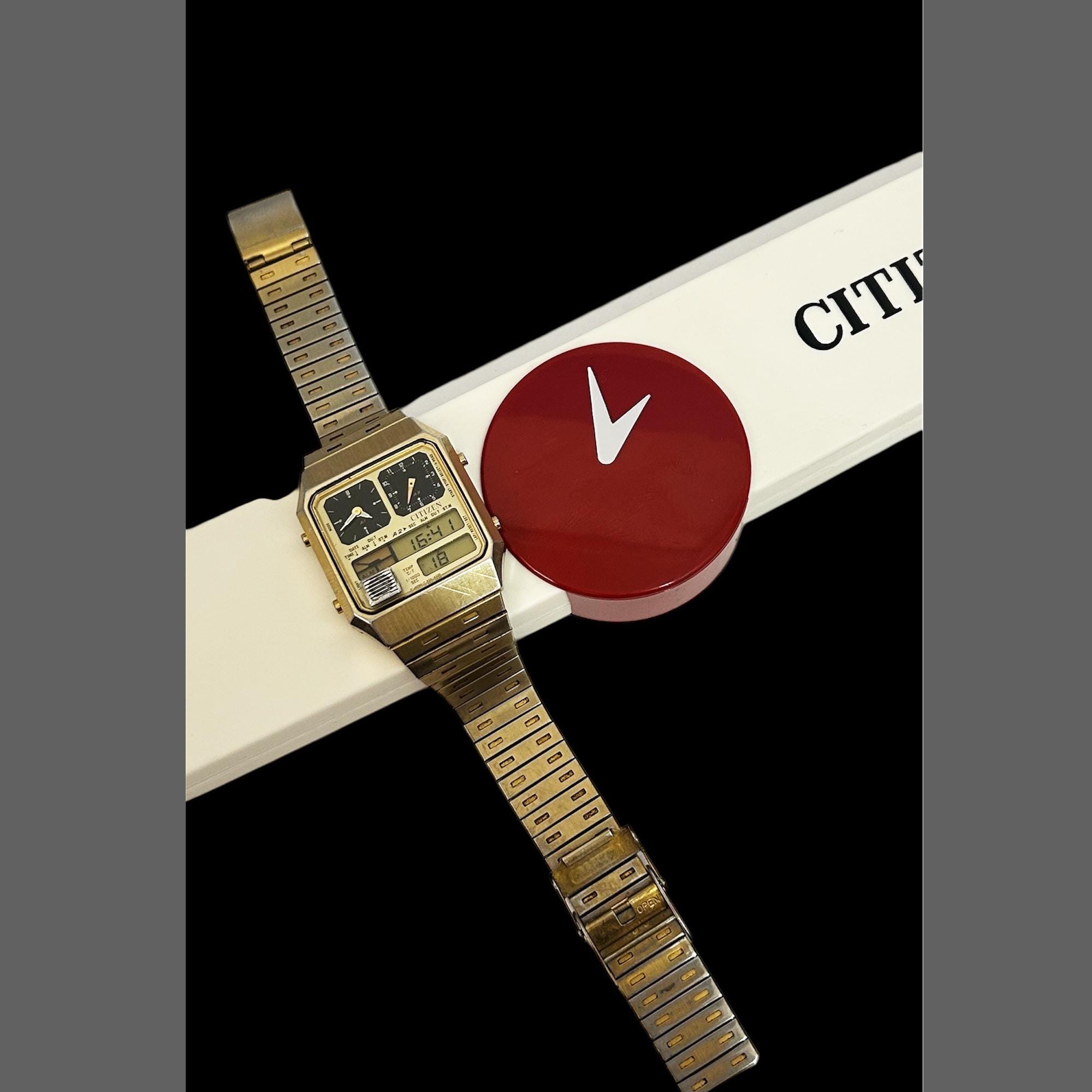 Vintage CITIZEN Ana-digi Temp Gold Color 8980-084900 Y Wrist/ GN-4