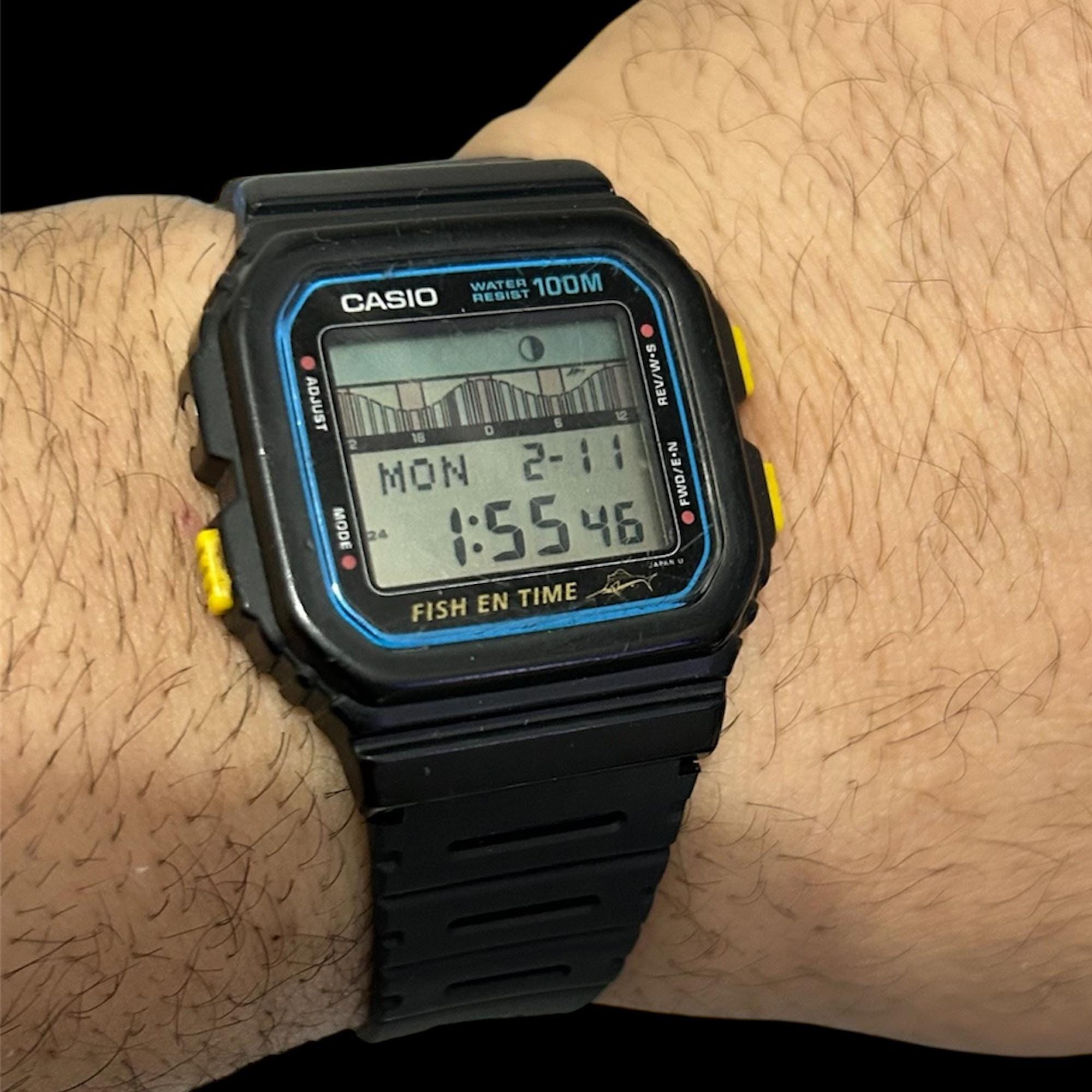 Very RARE Casio FT-100W Fish İn Time Digital Watch Marlin 844