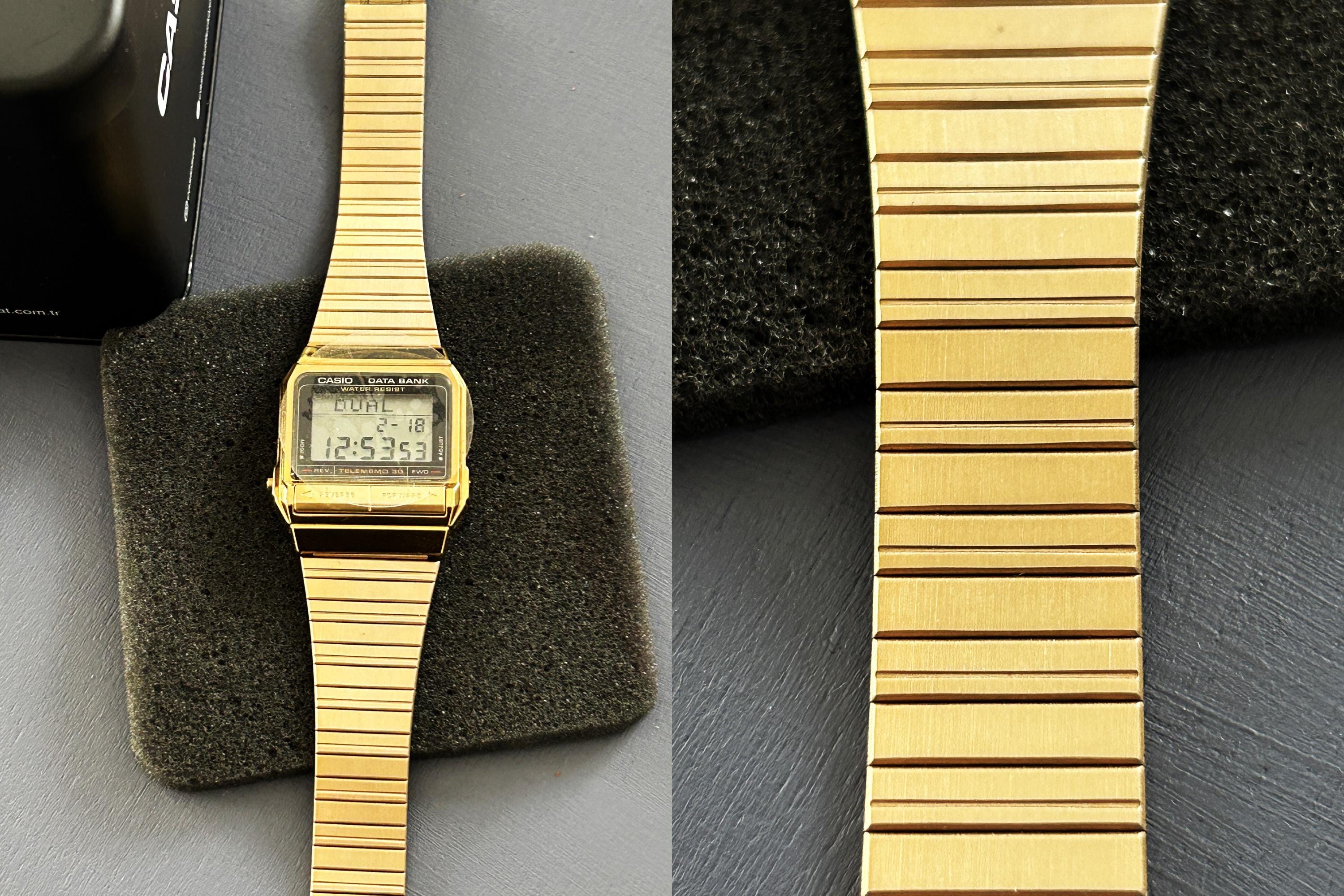 Ultra Rare Gold Tone Vintage Casio DB-300 Data Bank Digital