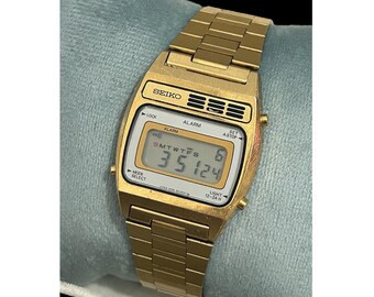 RARE Vintage 1980s Seiko Watch A639-5009 , Gold Tone, Collectible