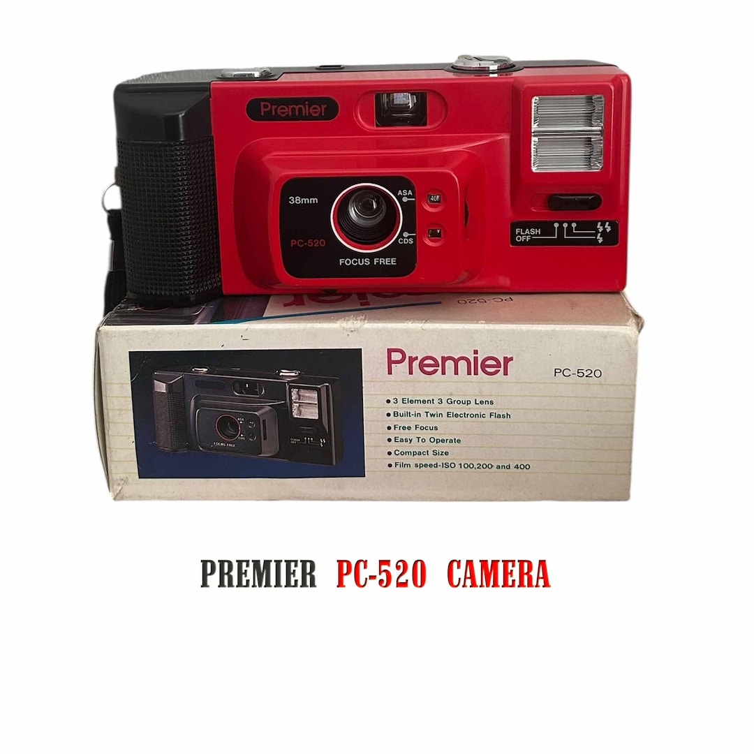 Unused Premier PC-520 Vintage 35mm Film Camera – Red, Unused